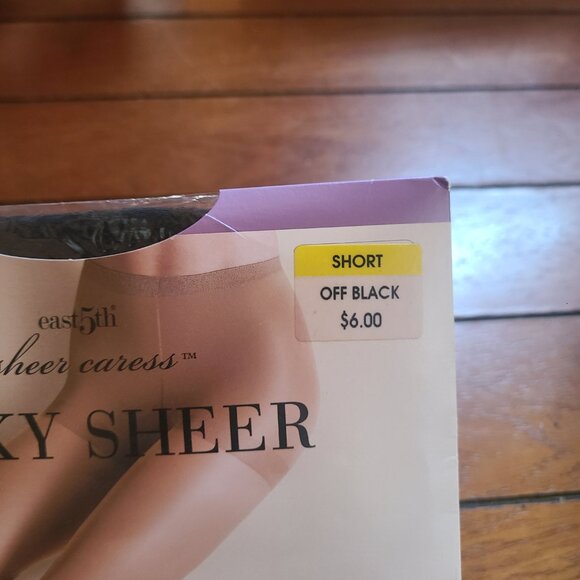 VTG. NEW JCPenney Pantyhose Sheer Carress Control Top Size Short Off Black Sheer - Picture 9 of 11